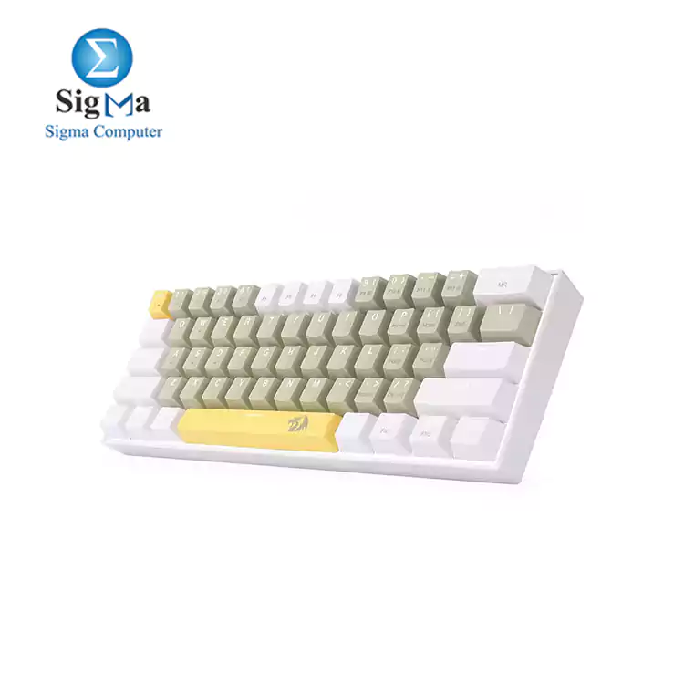 Redragon K606 Lakshmi Gaming Keyboard Yellow  WHITE GREY  Brown Switches  