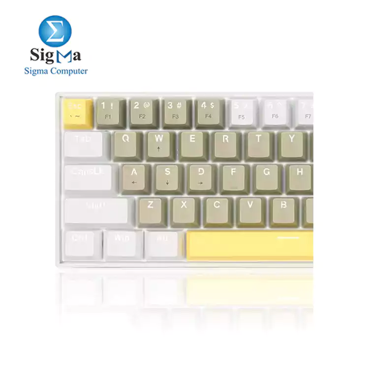 Redragon K606 Lakshmi Gaming Keyboard Yellow  WHITE GREY [Brown Switches]	