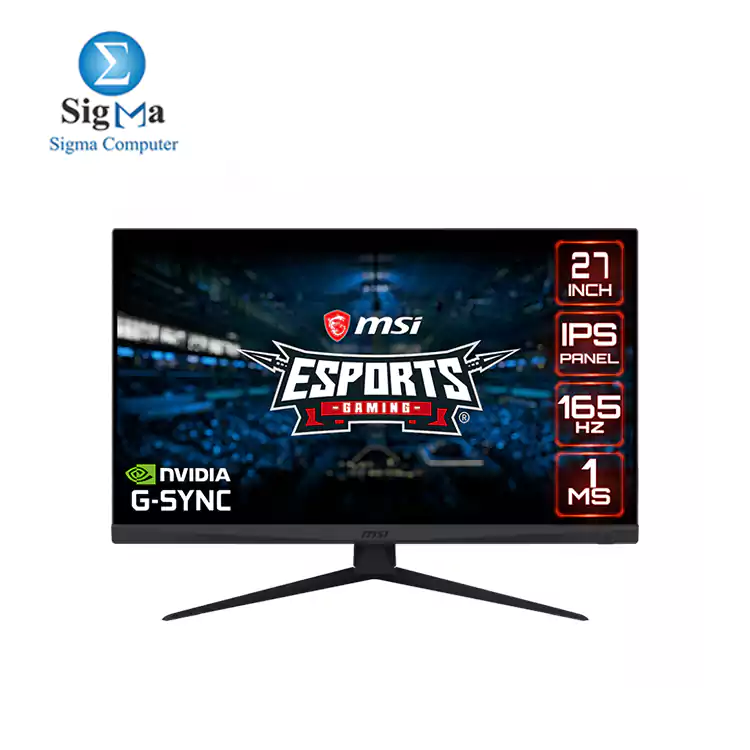 MSI Optix G273 Flat Gaming Monitor - 27 Inch 16 9 FHD 1920 x 1080 IPS 165Hz 1ms 1500R FreeSync Premium DisplayPort HDMI Anti-Flicker Less Blue light Frameless Black