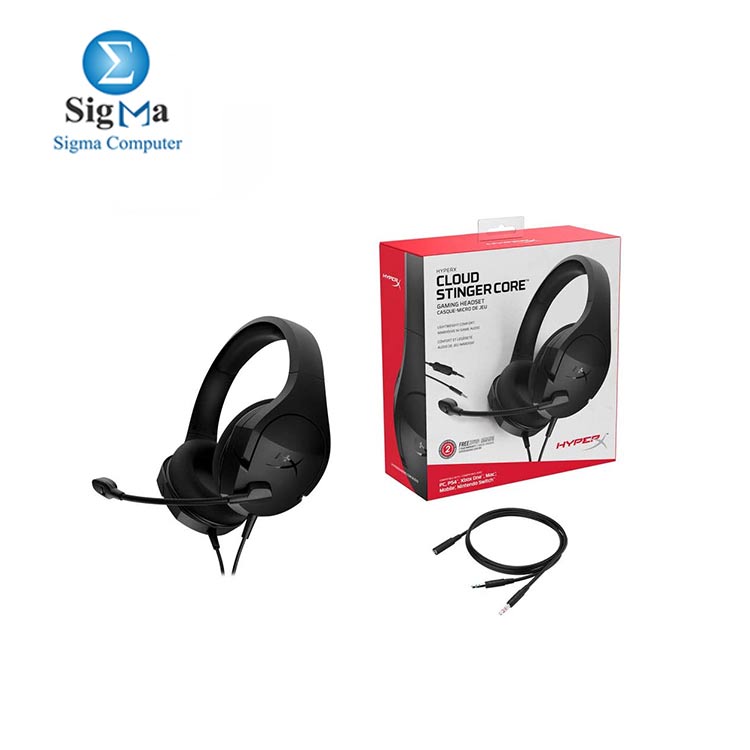 HyperX HX-HSCSC2-BK/WW Cloud Stinger Core Wired Gaming Headset with Microphone - Black