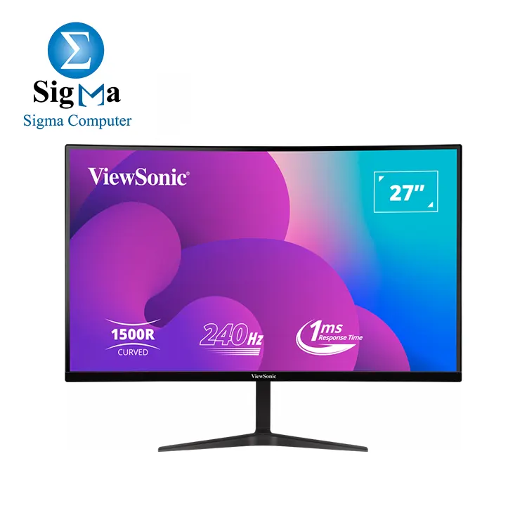 Monitor ViewSonic VX2719 27 inch Gaming Monitor 1920x1080 240Hz VA 1ms  Curved - Speakers