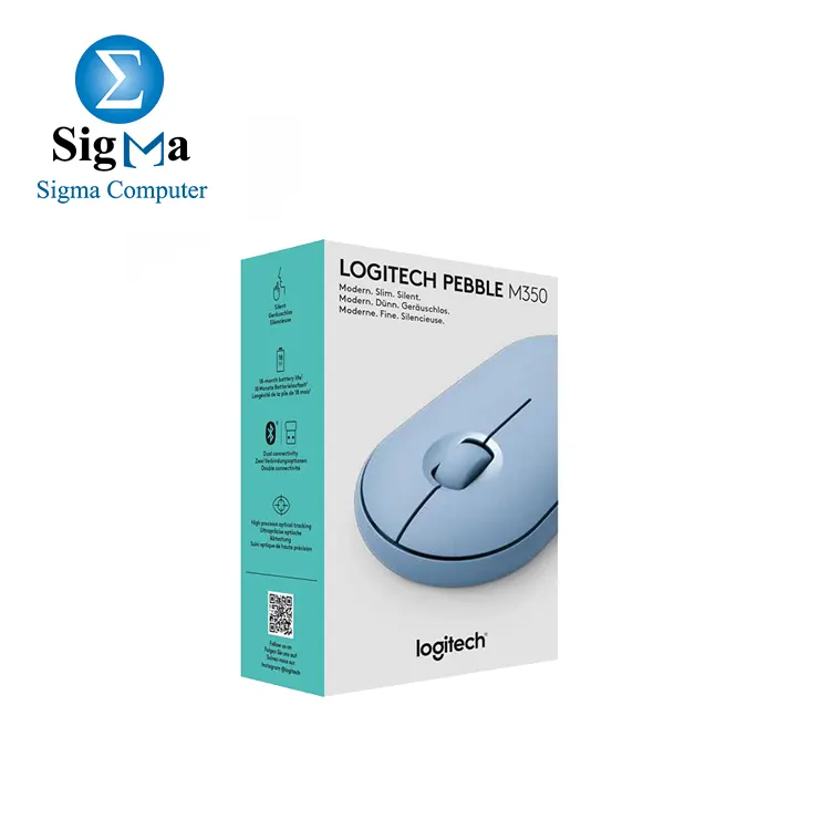 LOGITECH Pebble M350 Wireless Mouse Blue Grey 910-005719