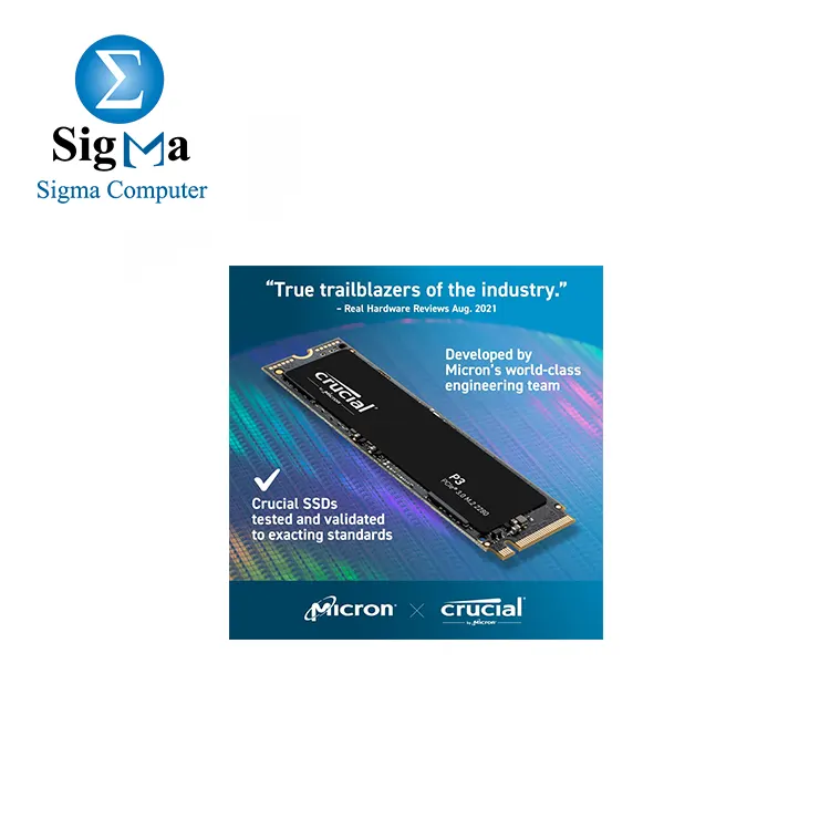 SSD Crucial P3 500Go M.2 PCIe Gen3 NVMe