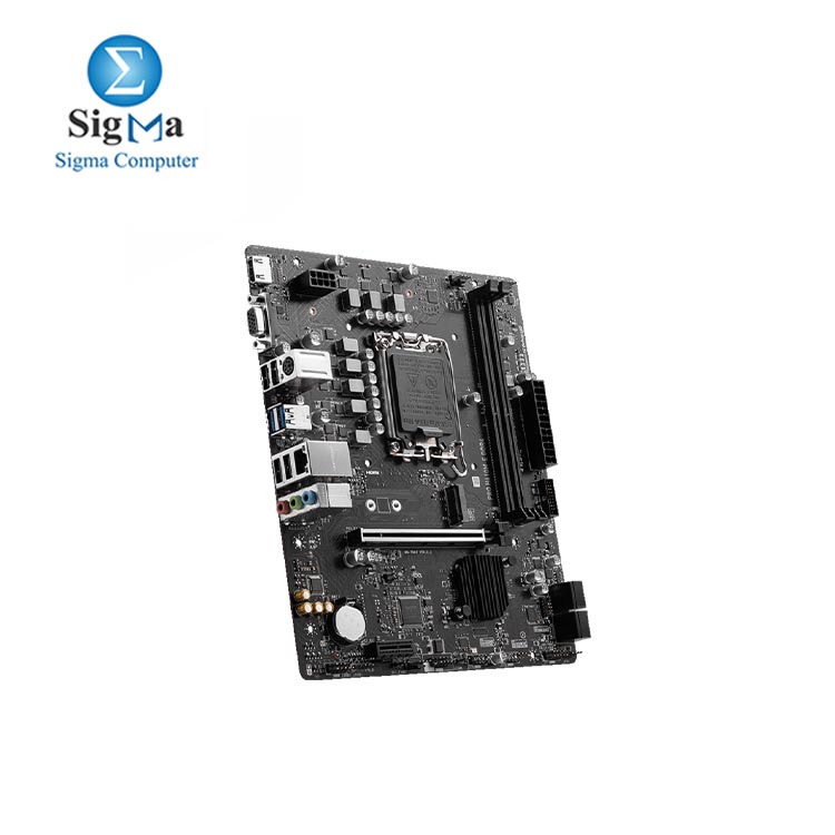 MSI PRO H610M-E DDR4     Supports Intel  LGA1700   DDR4 up to 3200MHz  64GB   PCIe 4.0  M.2  SATAIII  USB 3.2 Gen1  Realtek ALC897 audio  Micro-ATX