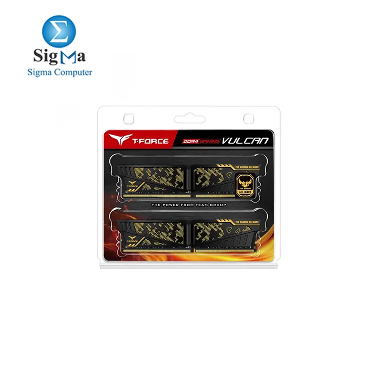 TEAMGROUP Memory module Team DDR4 16Gb KIT 2x8Gb  3200MHz Vulcan TUF Gaming Black Yellow