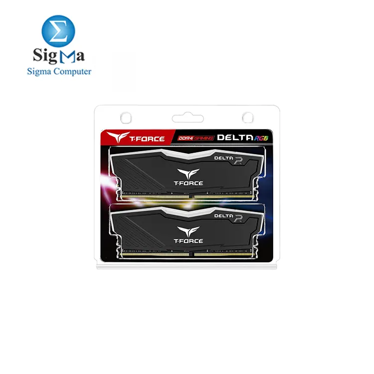 Team GROUP T-Force Delta RGB 16GB (2 x 8GB) 288-Pin PC RAM DDR4 3200 (PC4 25600) Desktop Memory BLACK