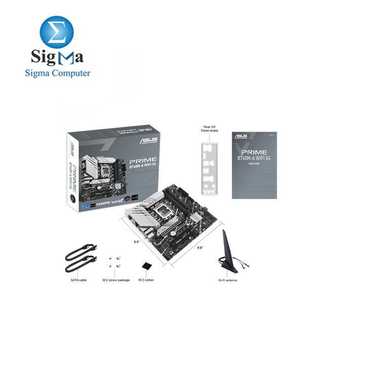 ASUS PRIME B760M-A WiFi D4 – LGA1700, DDR4, Wi-Fi 6, 2x M.2, PCIe 4.0, 2.5Gb LAN, USB-C, RGB, HDMI & DP