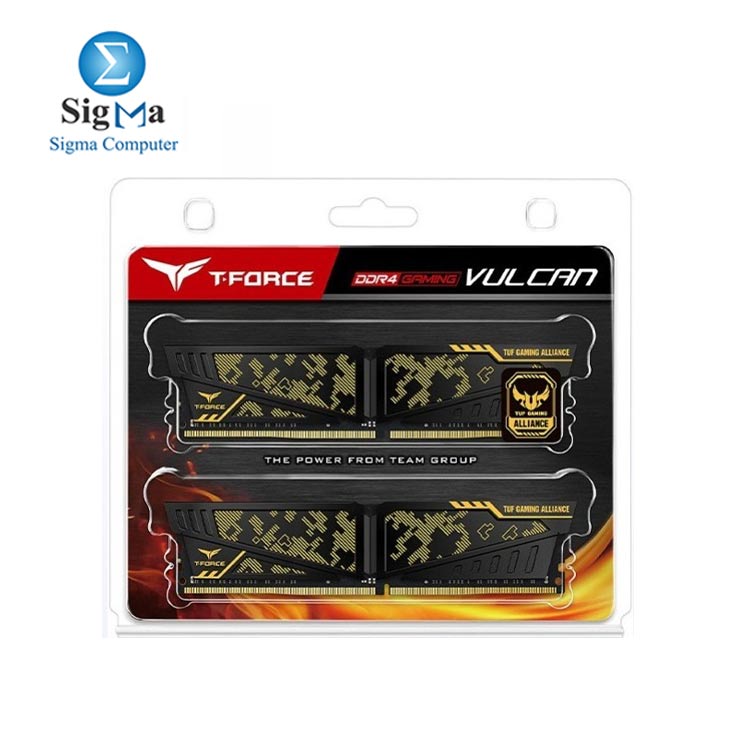 TEAM 32G VULCAN TUF Gaming Alliance 2X16 DDR4 PC3200 DESKTOP MEMORY YELLOW