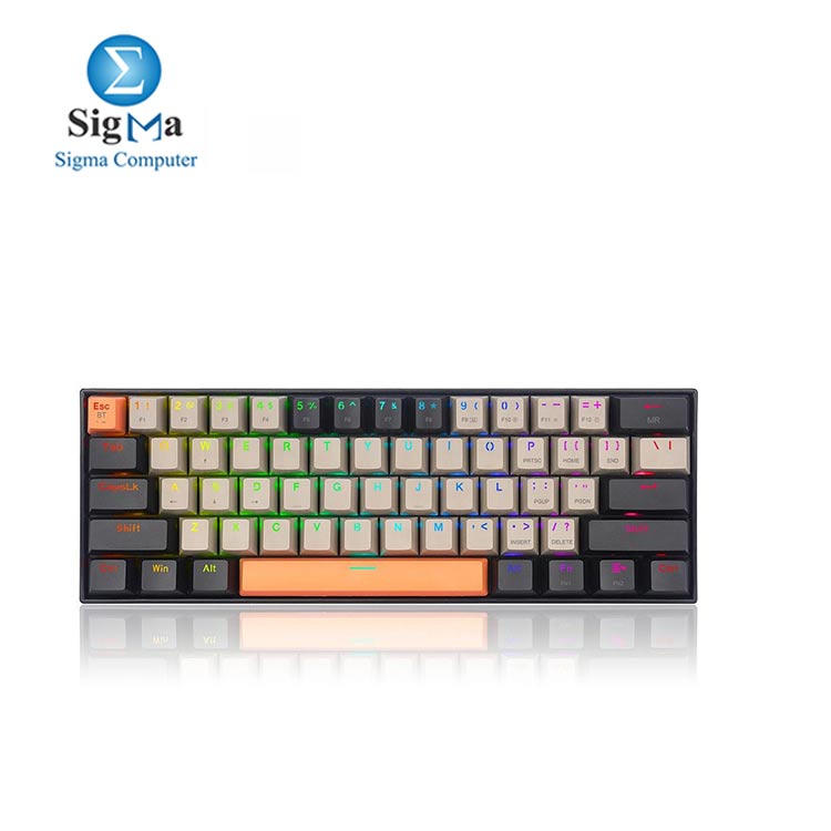 REDRAGON K530 Draconic Pro RGB 60  Gaming Wireless Mechanical Keyboard     Brown Switches  ORANGE  GREY   BLACK 