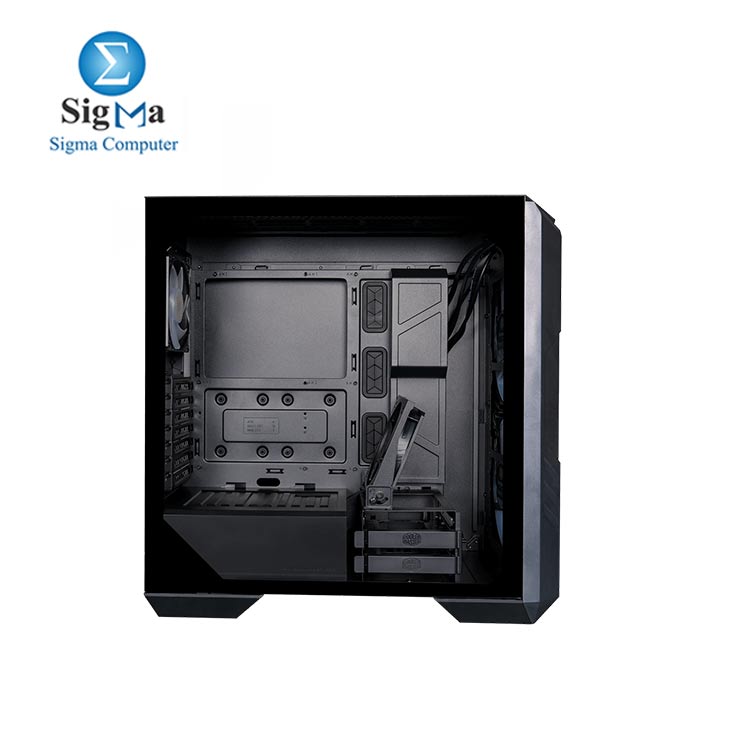 CASE-COOLER MASTER-HAF500 PC Case: Mid-Tower, 2 x 200mm Pre-Installed ARGB Fans for High-Volume Airflow, Rotatable 120mm GPU Fan, Versatile Cooling Options, Tempered Glass Side Panel, Removeable Top
