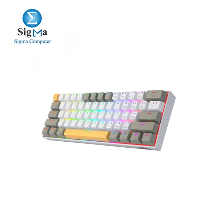 REDRAGON K530 Draconic Pro RGB 60% Gaming Wireless Mechanical Keyboard – Brown Switches (YELLOW, GREY & WHITE)