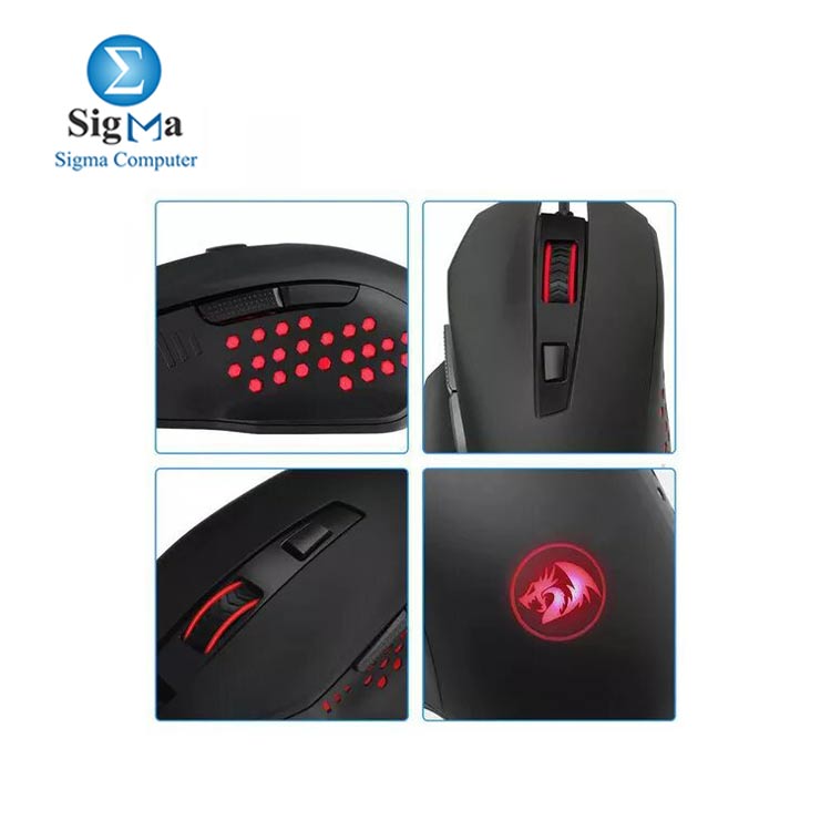 Redragon Gainer M610 Gaming Mouse Ergonomic Dedicated DPI Button USB Wiring Pixart 3168 Optical Sensor for Desktop, Laptop, Gamer and Work