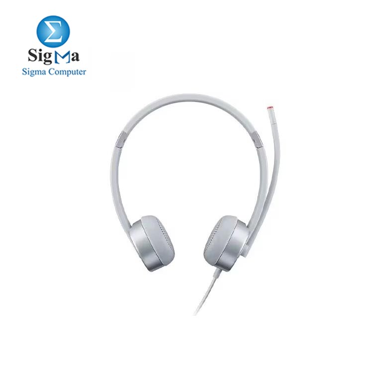 Lenovo 100 stereo analog headset  3.5mm  180 boom microphone  memory-foam earcups  cloud grey  Wired  GXD1B60597