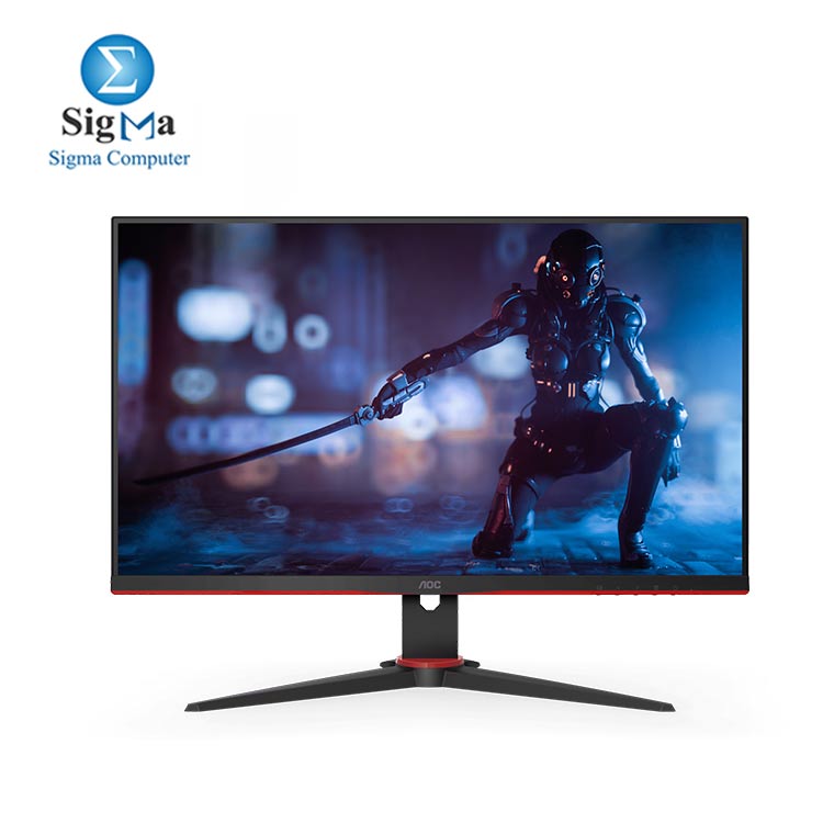 AOC 24G2 24 Frameless Gaming IPS Monitor, FHD 1080P, 1ms 144Hz, Freesync,  HDMI/DP/VGA, Height Adjustable, 3-Year Zero Dead Pixel Guarantee,Black/Red