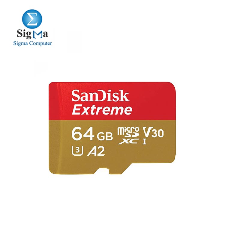 SANDISK EXTREME MICRO SDXC 64G-MEMORY CARD- SDSQXAH-GN6MN