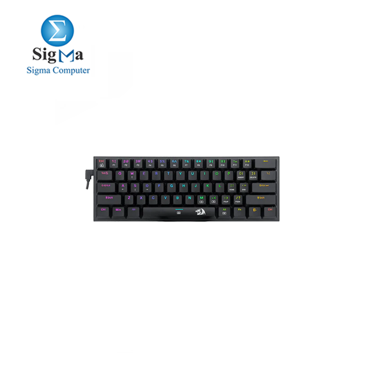 Redragon K614 Anivia 60  Ultra Thin Wired Mechanical Keyboard  Slim Compact 61 Keys RGB Gaming Keyboard w Low Profile Linear Red Switches