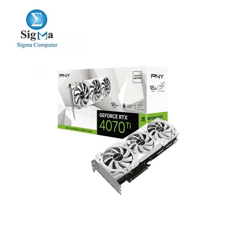 PNY GeForce RTX 4070 Ti 12GB LED Verto Triple Fan GDDR6X PCIE 4.0 Graphics Card  White 