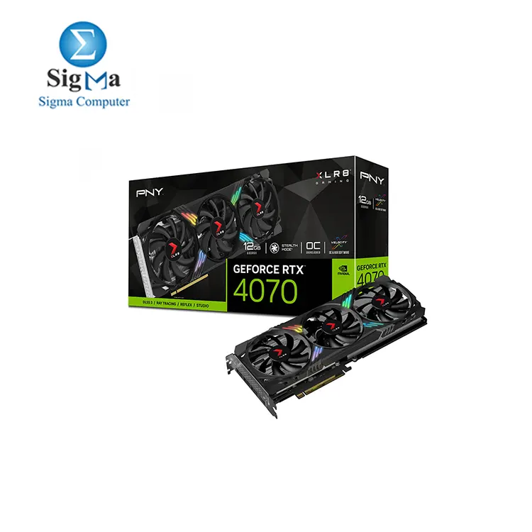 PNY GeForce RTX 4070 12GB OC XLR8 Gaming VERTO EPIC-X RGB Triple Fan