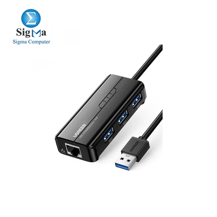 UGREEN 20265 USB 3.0 Hub Ethernet Adapter 10 100 1000 Gigabit Network Converter with 3 USB 3.0 Ports Hub