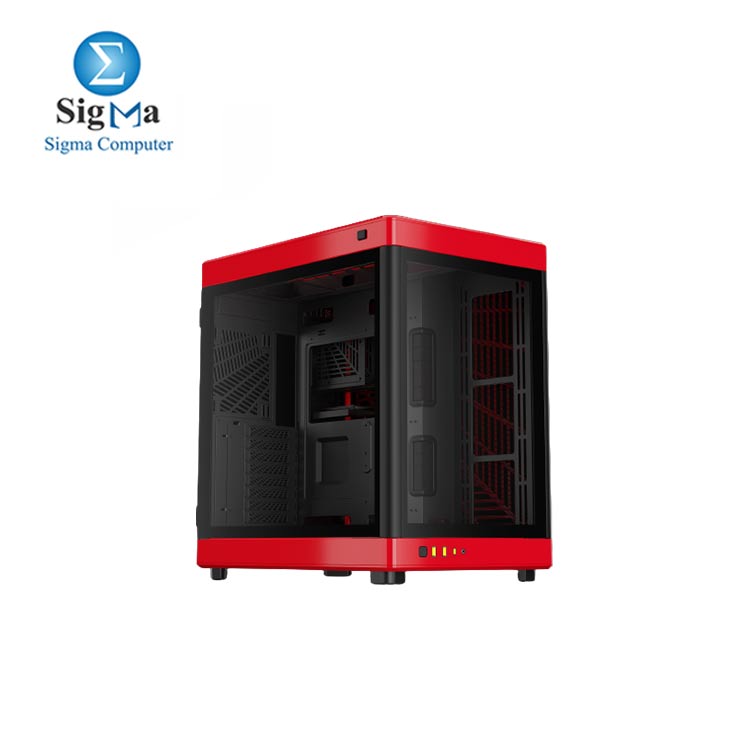 GAMDIAS NESO P1 Red Dual-Chamber Gaming Case without fans.