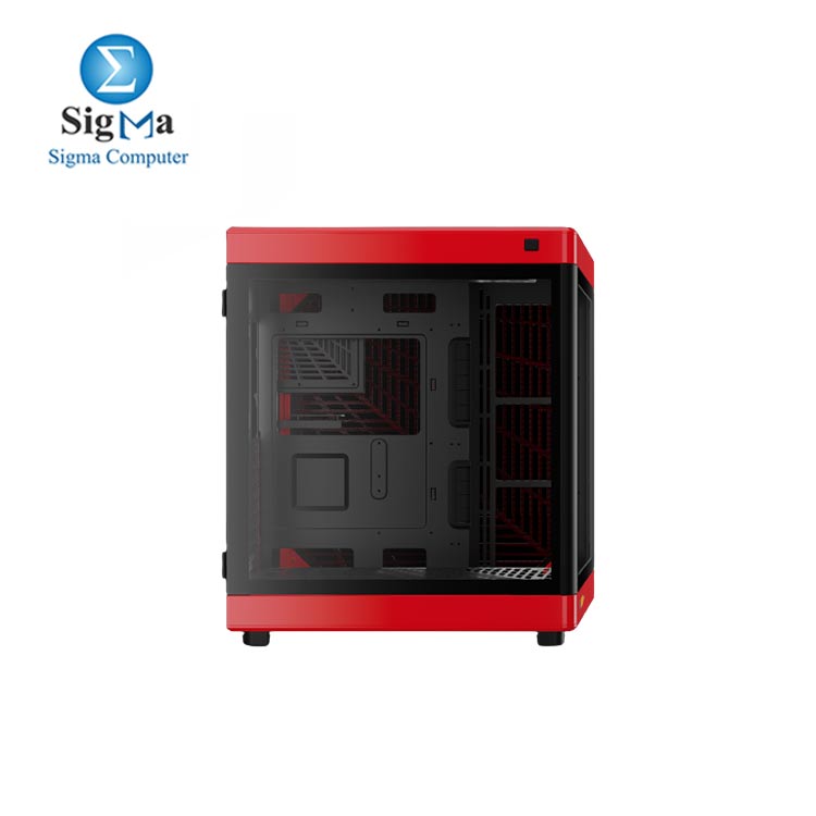 GAMDIAS NESO P1 Red Dual-Chamber Gaming Case without fans.