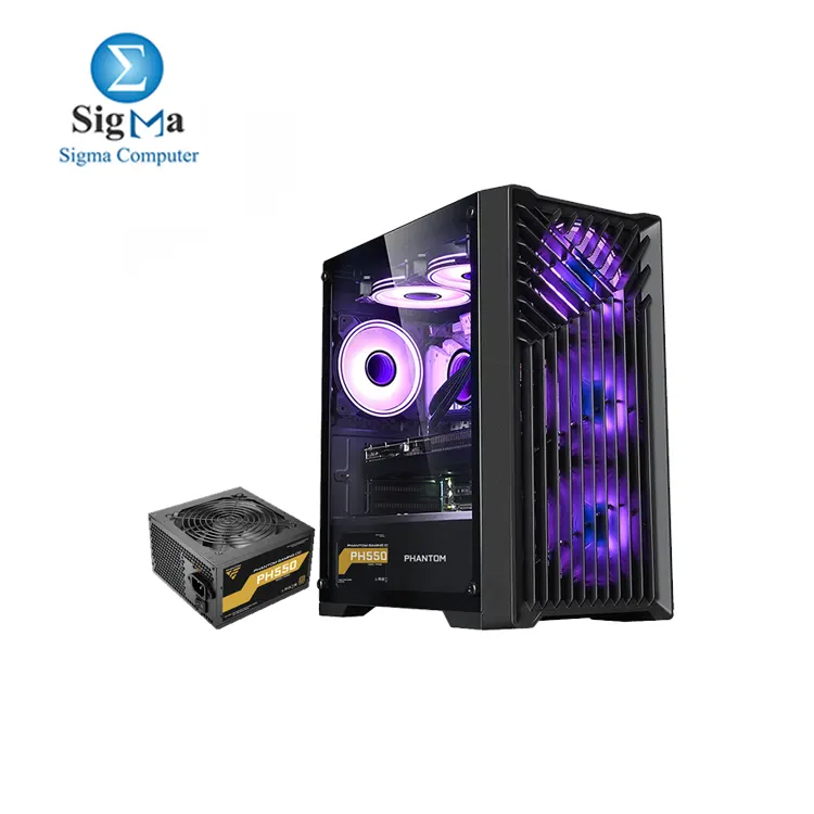 PHANTOM STORM X  micro atx 4 FAN Case With PSU PH550 550W.