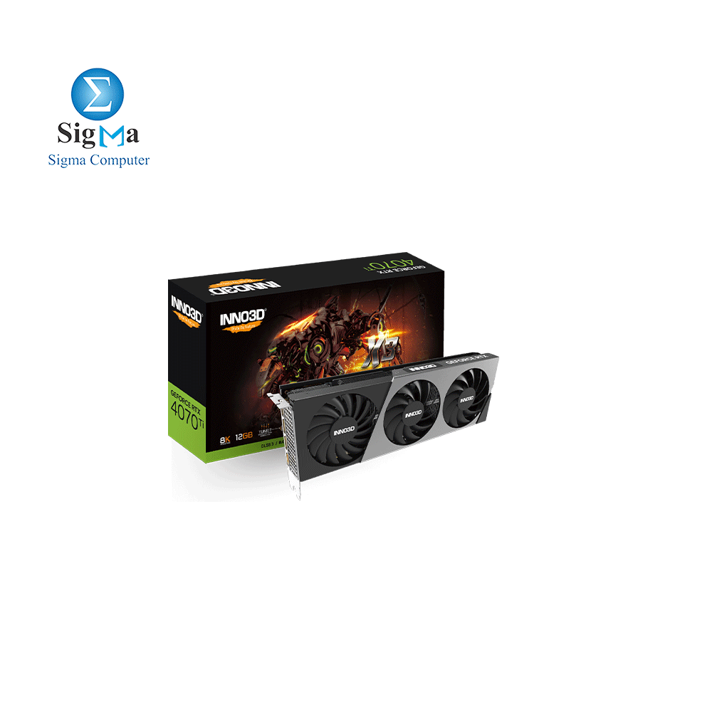 INNO3D-RTX 4070 Ti X3  2610MHz 21Gbps  12GB GDDR6X 192-bit DP DP DP HDMI VA48N