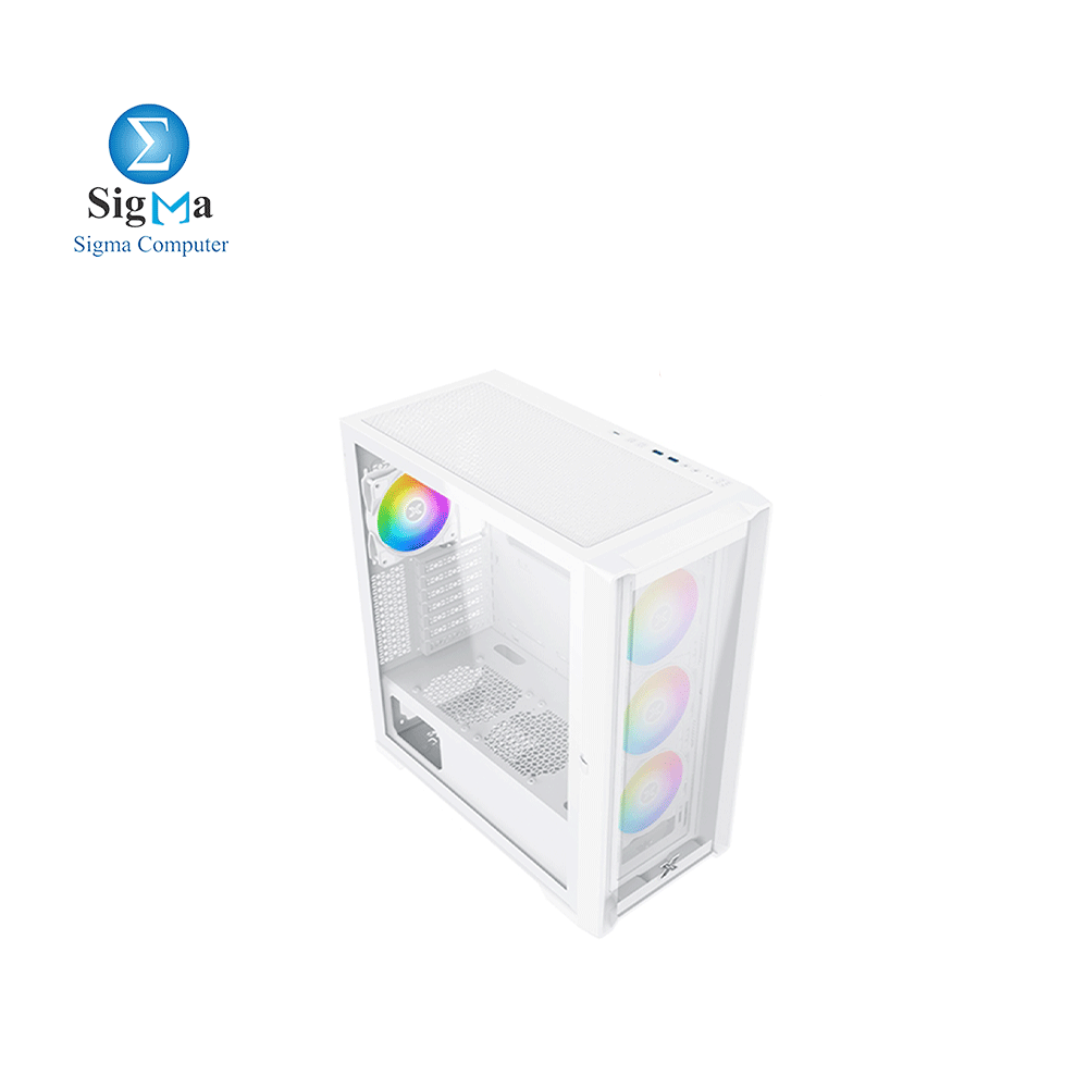XIGMATEK CASE ZOSER ARCTIC 4 FANS ARGB EATX support 360mm radiator compatibility 185mm CPU cooler clearance 410mm GPU clearance USB-C