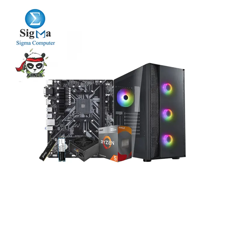 Panda 4600G -169-AMD-RYZEN 5-4600G-MSI-Gigabyte AMD B450M S2H Durable Motherboard-KINGSTON-8G-HYPERX-3200-FURY-TEAMGROUP MP33 256GB-Silver Stone FARA B1 V2 Sleek ARGB 4FAN PUS 700W 80 PLUS. 