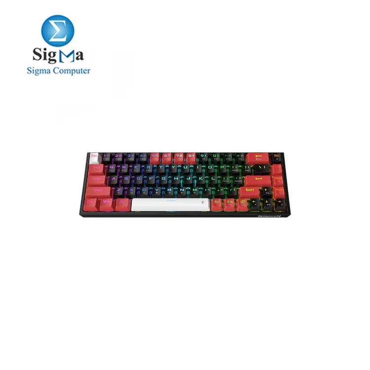 Redragon K631 PRO 65% 3-Mode Wireless RGB Gaming Keyboard, 68 Keys Hot-Swappable Compact Mechanical Keyboard w/Hot-Swap Free-Mod PCB Socket & Dedicated Arrow Keys, Quiet Red Linear Switch.