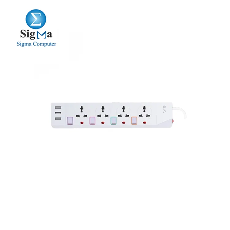 SIA GEN1 POWER STRIP 3USB-A & 4 power sockets