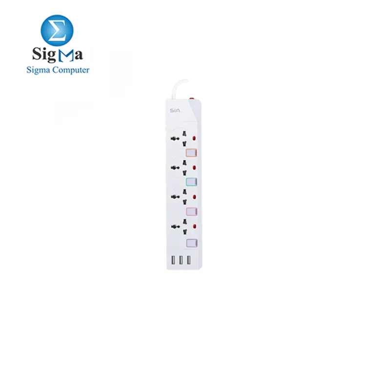 SIA GEN1 POWER STRIP 3USB-A   4 power sockets