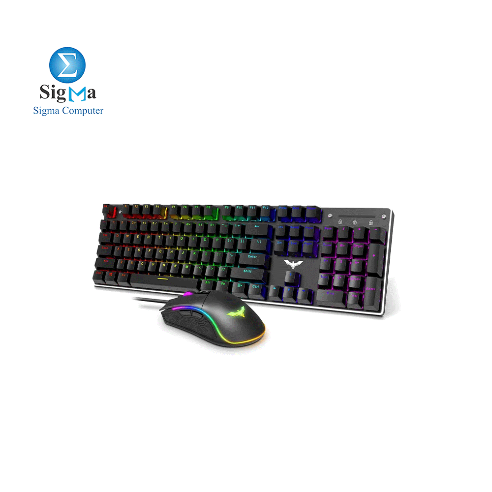 HAVIT KB393L Mechanical Gaming Keyboard and Mouse Combo 104 Keys with Rainbow Backlit