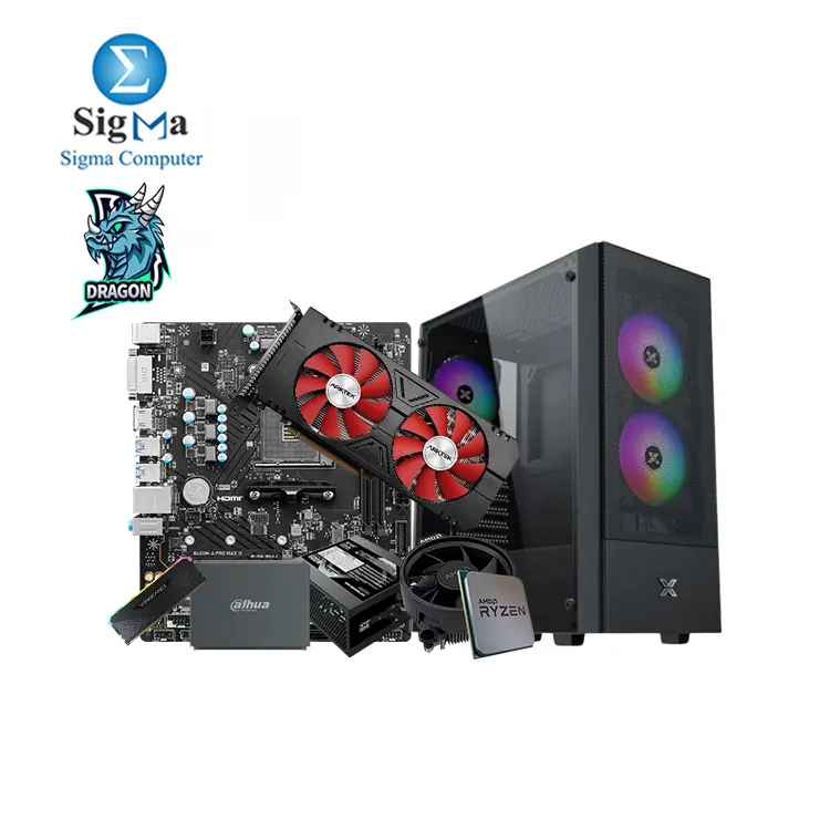  Dragon R5 5500 RX 580 -206-CPU AMD RYZEN 5-5500 MPK 3.6GHz Tray with fan -MSI-AMD Motherboard B450M-A PRO-MAX II-ARKTEK VGA RADOEN RX580 DDR5 8G-CORSAIR VENGEANCE RGB RS 16GB - Dahua C800A 256GB - XIGMATEK CASE HERO II AIR Z 4 Fan-POWER II