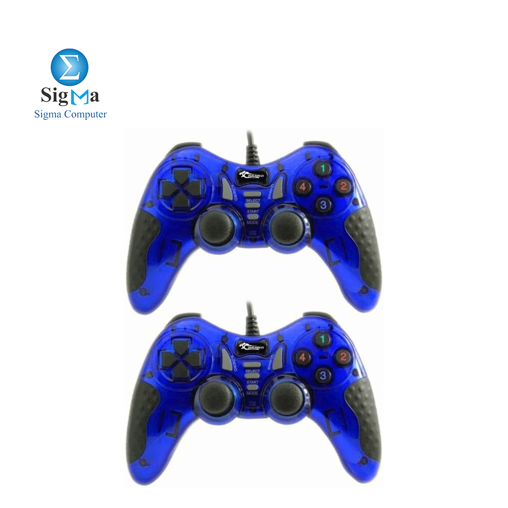 COUGAR-EGY (9012) USB Wired Double Gamepad Turbo Controller with Vibration Function For PC or Laptop, 1.5 Meter (BLUE)