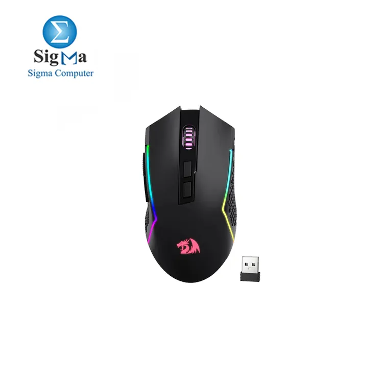 Redragon M693 Wireless Bluetooth Gaming Mouse  8000 DPI Wired Wireless Gamer Mouse w  3-Mode Connection  BT   2.4G Wireless  7 Macro Buttons  Durable Power Capacity and RGB Backlight for PC Mac Laptop