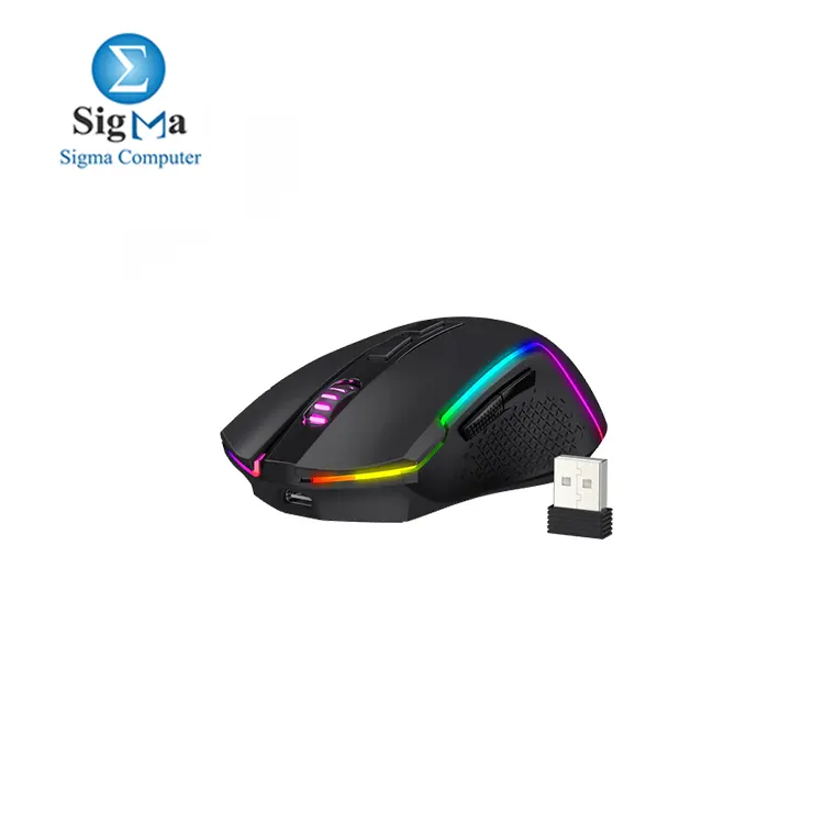 Redragon M693 Wireless Bluetooth Gaming Mouse, 8000 DPI Wired/Wireless Gamer Mouse w/ 3-Mode Connection, BT & 2.4G Wireless, 7 Macro Buttons, Durable Power Capacity and RGB Backlight for PC/Mac/Laptop