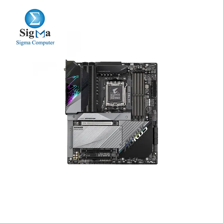 GIGABYTE X670E AORUS MASTER AM5 LGA 1718 AMD X670E EATX Motherboard DDR5, Quad M.2, PCIe 5.0, USB 3.2 Gen2X2 Type-C, Intel WiFi 6E, Intel 2.5GbE LAN, Q-Flash Plus, EZ-Latch Plus