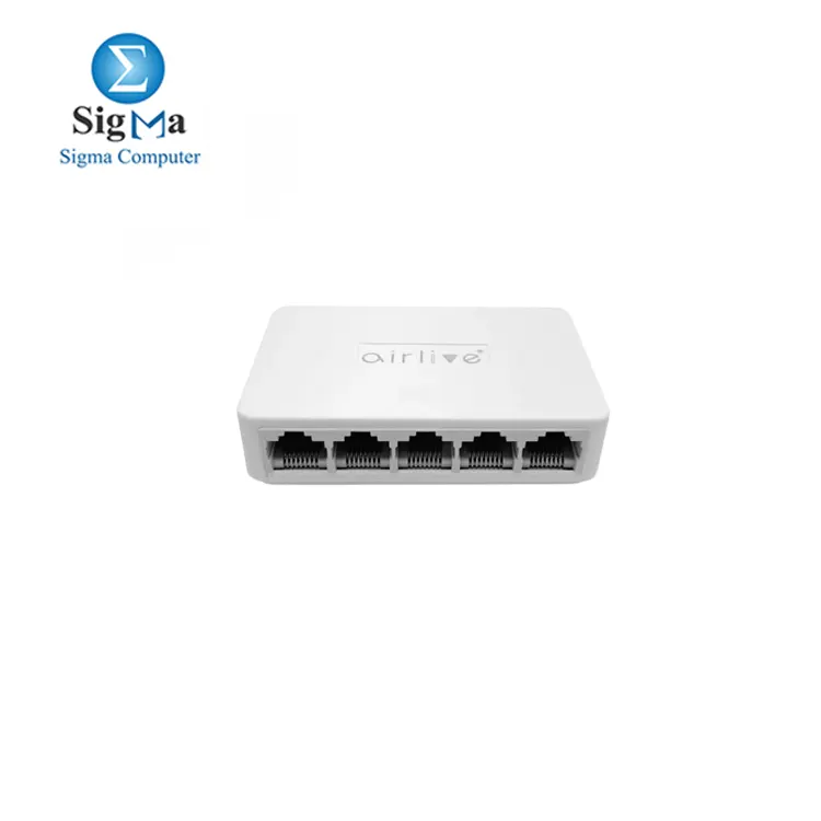 Airlive 5 Port Fast Ethernet Switch 10-100Mbps  White  Live-5E