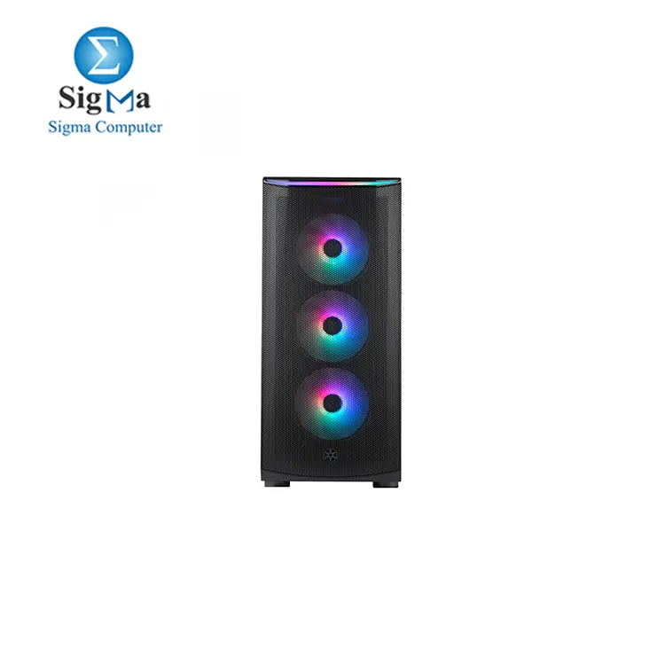 SilverStone Technology FARA 512Z High Airflow ATX Mid-Tower Chassis with Dual Radiator Support   ARGB Lighting And 3 Fans ARGB  SST-FA512Z-BG 