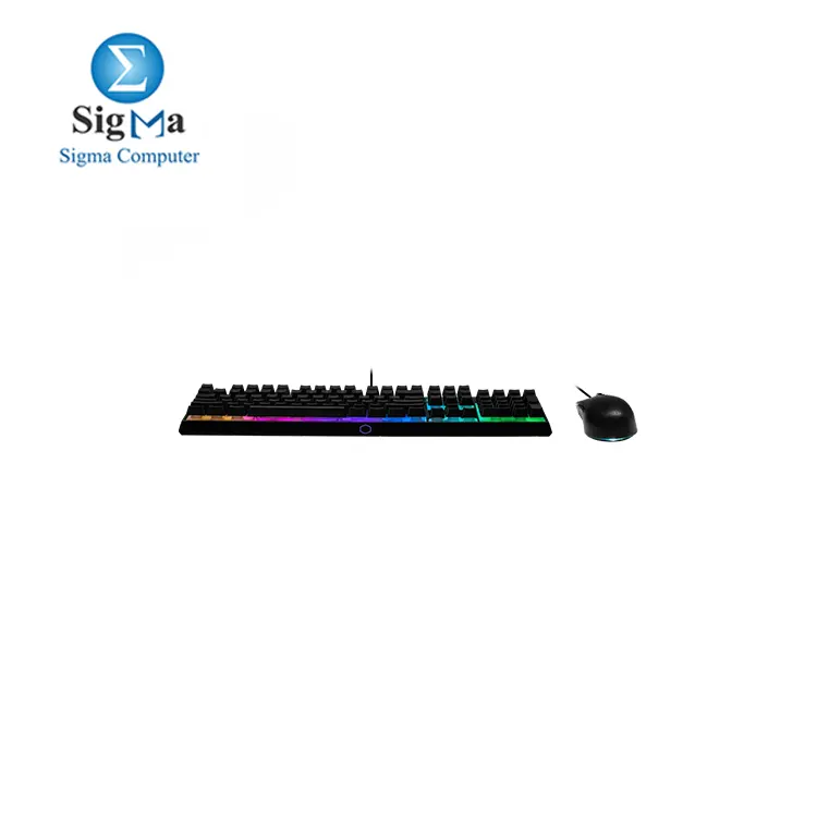 Cooler Master MS111 Combo  Mem-chanical RGB keyboard with 50M keystroke lifespan  26-key anti-ghosting  and PixArt 3500 DPI gaming mouse