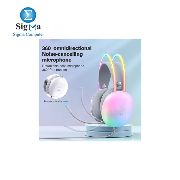 ONIKUMA X25 RGB Gaming Headset features 50mm drivers  360   noise-cancelling microphone  dynamic RGB lighting  3D stereo sound  and intelligent noise reduction for an immersive gaming experience