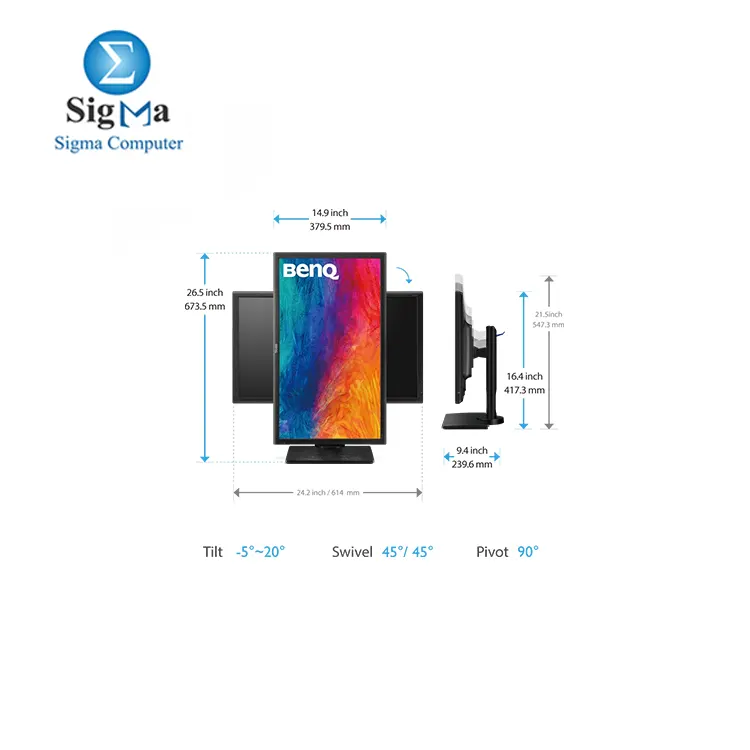 BenQ PD2700Q Color Accurate Design Monitor 27 QHD 1440p 100 Rec.709 sRGB IPS Delta E 3 Calibration Report AQCOLOR Pantone Ergonomic Speakers DisplayPort HDMI USB Hub