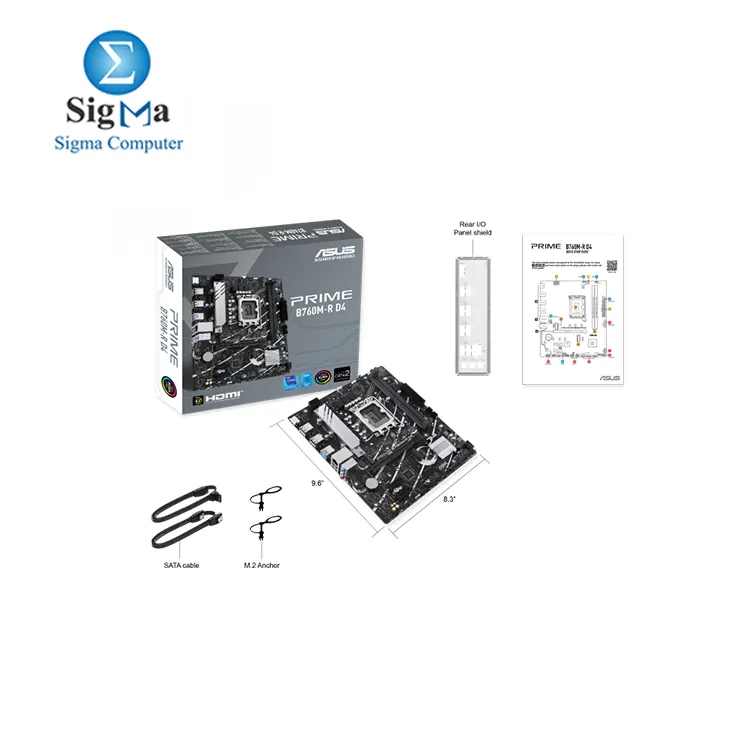 ASUS PRIME B760M-R D4     LGA 1700  DDR4  2x M.2 PCIe 4.0  64GB RAM  Realtek 2.5G LAN  HDMI 2.1  USB 5Gbps  Aura Sync  micro-ATX