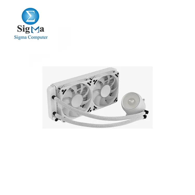 Aerocool Mirage L240 240mm ARGB liquid cooler with a copper block  400W TDP  2300 rpm pump  two 120mm PWM fans  and broad Intel and AMD socket compatibility