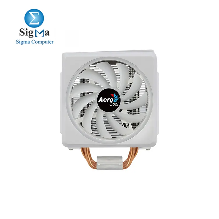 Aerocool Cylon 4F ARGB CPU Air Cooler with 4 heat pipes  120mm ARGB fan  800   1800 RPM   supports up to 145W TDP  and compatible with Intel LGA 1700   AMD AM5 sockets White edition