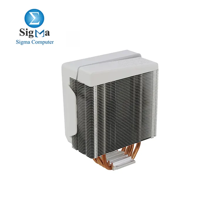 Aerocool Cylon 4F ARGB CPU Air Cooler with 4 heat pipes  120mm ARGB fan  800   1800 RPM   supports up to 145W TDP  and compatible with Intel LGA 1700   AMD AM5 sockets White edition