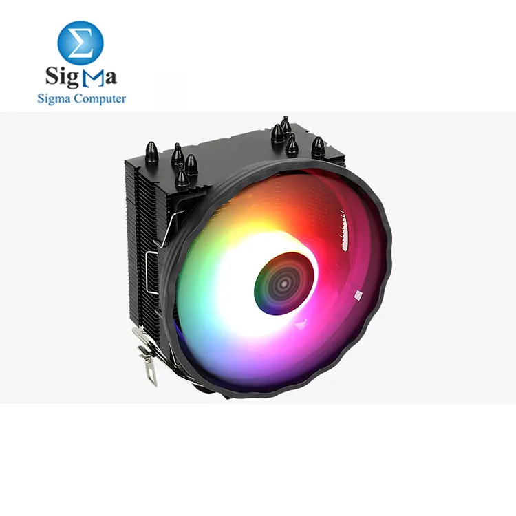 Aerocool Rave 4 ARGB air cooler with a 12cm ARGB fan  130W TDP  HCTT technology  4 heat pipes  and wide compatibility with Intel and AMD sockets