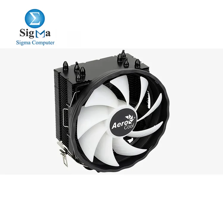 Aerocool Rave 4 ARGB air cooler with a 12cm ARGB fan  130W TDP  HCTT technology  4 heat pipes  and wide compatibility with Intel and AMD sockets
