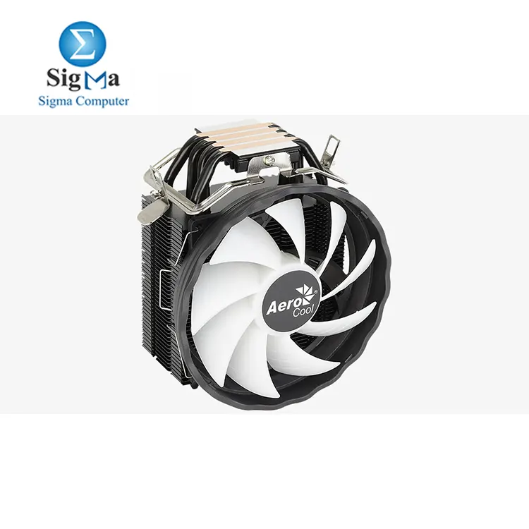 Aerocool Rave 4 ARGB air cooler with a 12cm ARGB fan  130W TDP  HCTT technology  4 heat pipes  and wide compatibility with Intel and AMD sockets